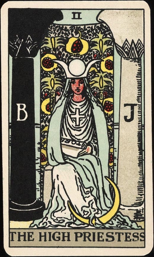The High Priestess tarot card from the Rider-Waite-Smith deck